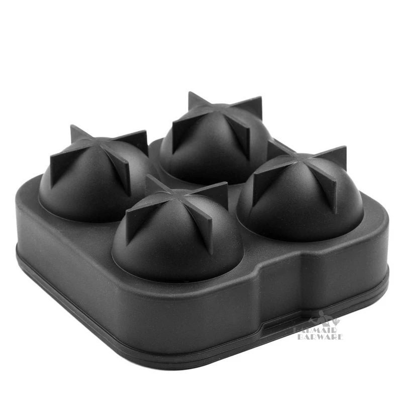 Silicone Ice Ball Maker Tray – 4 Spheres, BPA-Free | BARMAID Ice Ball Mold HIP