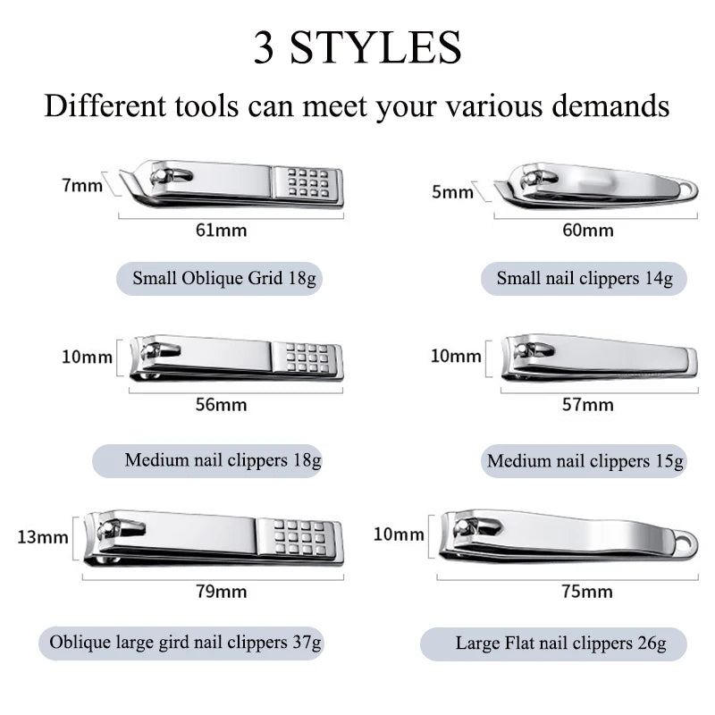 Nail Clipper Stainless Steel Cutter Nipper Trimmer Knife Manicure Pedicure Tools Professional Finger Toe 2 Style Clippers Set HIP