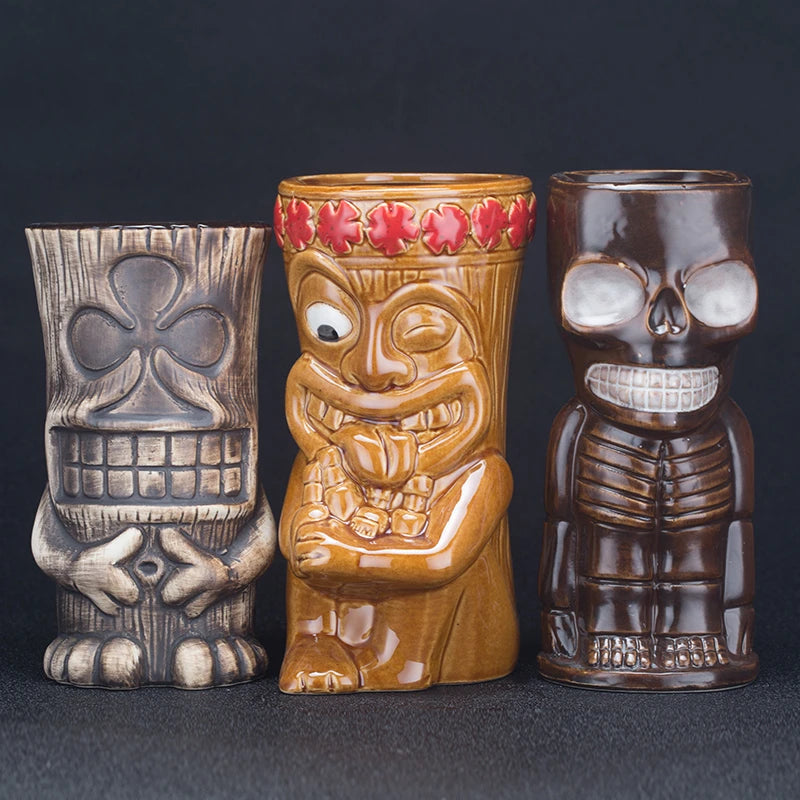 600ml Hawaii Ceramic Tiki Mug – Porcelain Beer & Cocktail Cup Ceramic Tiki Mug HIP