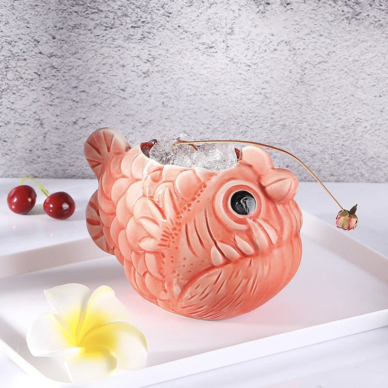 660ml Ceramic Hawaii Tiki Mug – Cocktail & Beer Cup Ceramic Tiki Mug HIP