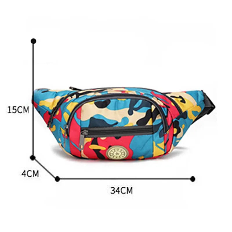 Camouflage Waist Bag – Unisex Nylon Banana Fanny Pack Waist Pack Bag HIP