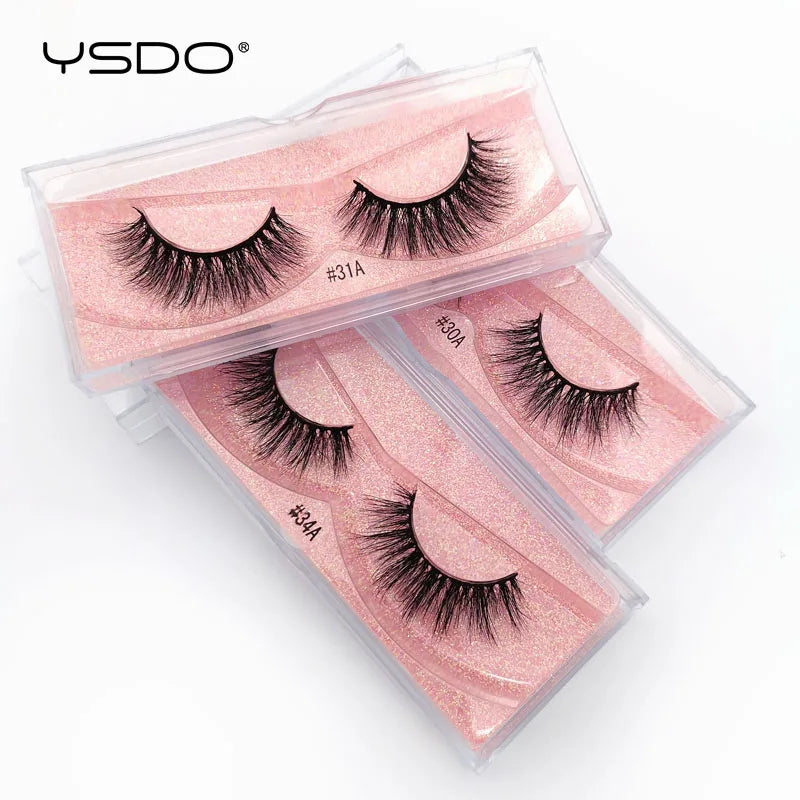 YSDO 1 Pair 3D Mink Lashes Cruelty Free Eyelashes Makeup Maquillaje False Eyelashes Fluffy Fake Lashes Thick Faux Cils Maquiagem HIP