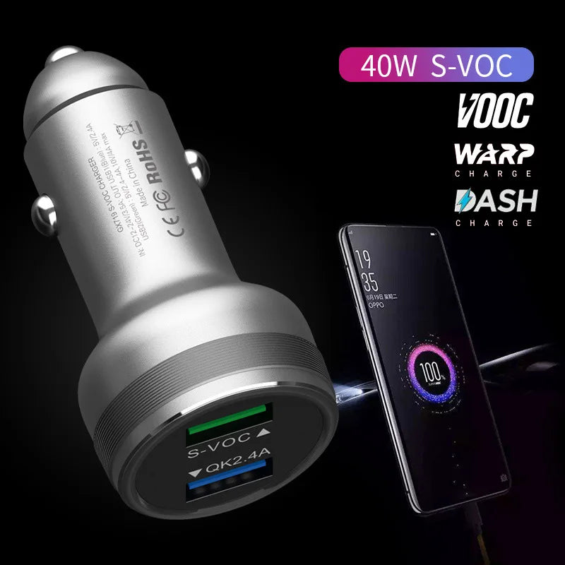 Skerimte 40W Warp Car Charger for OnePlus 7 Pro 6T 5T Car Charger HIP Only Charger black