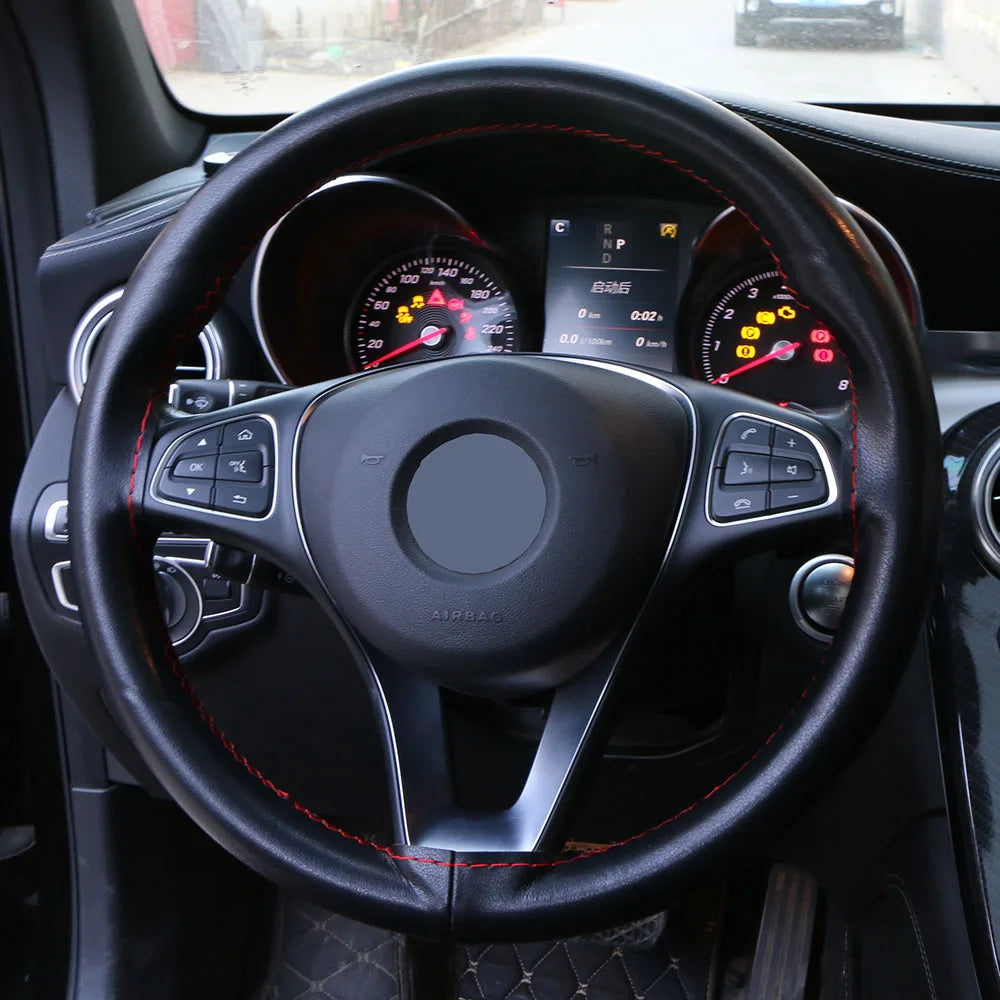 Universal PU Leather Steering Wheel Cover 38CM/15" – O SHI CAR Steering Wheel Cover HIP