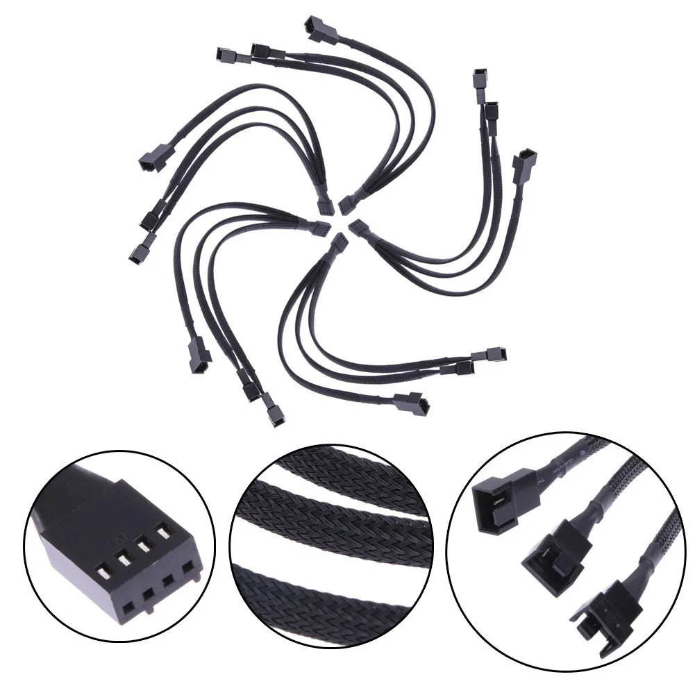 4-Pin 1-to-3 PWM Fan Power Splitter Cable for Desktop PC Fan Splitter Cable HIP