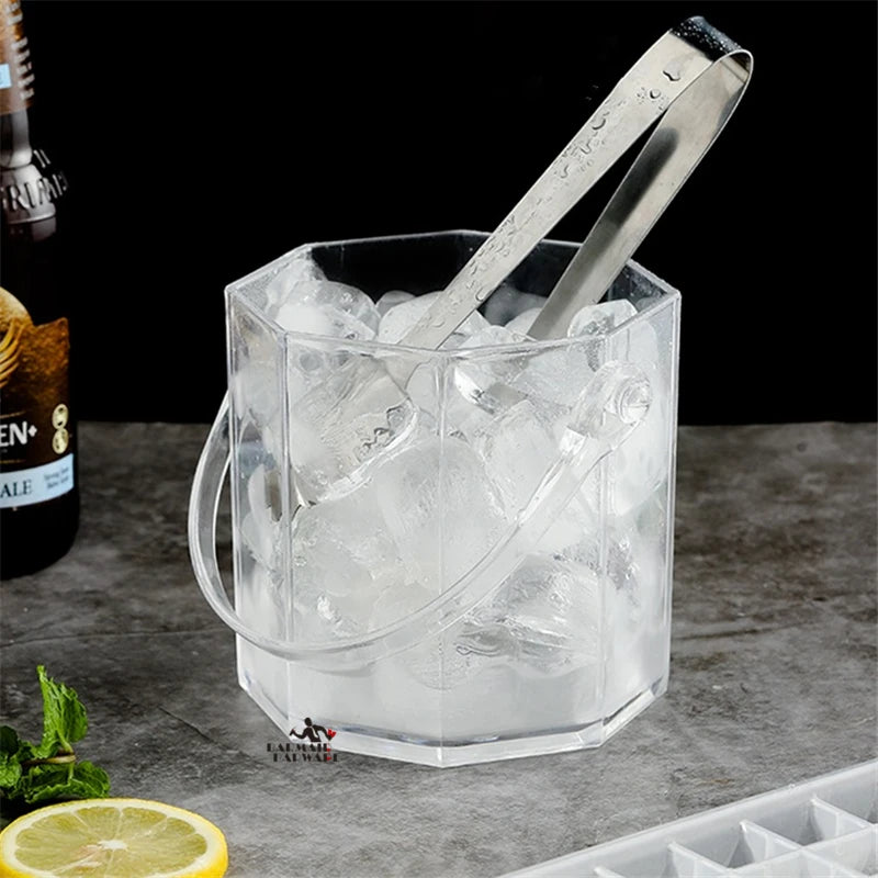 1.2L Diamond Acrylic Ice Bucket with Tong – Wine & Champagne Ice Bucket Set HIP