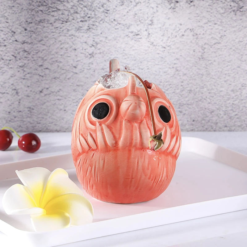660ml Ceramic Hawaii Tiki Mug – Cocktail & Beer Cup Ceramic Tiki Mug HIP