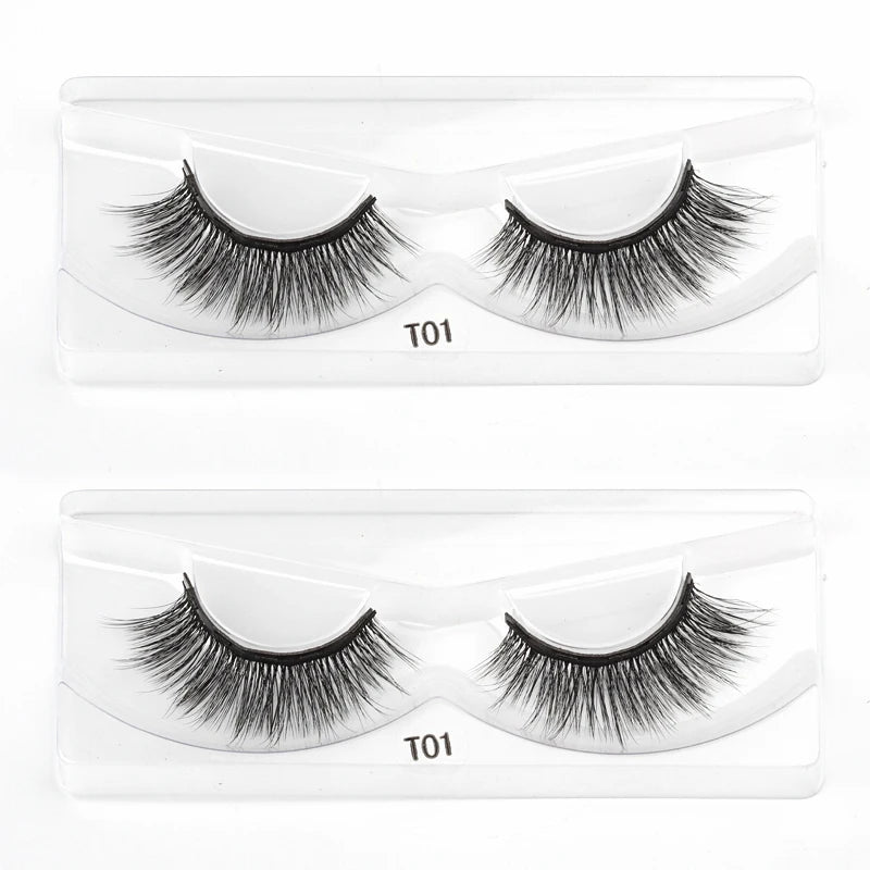 Magnetic Eyelashes 3D Mink Eyelashes Makeup Magnetic Lashes Eyeliner Tweezers Set Natural False Lashes Short Faux Cils HIP 2pairs-T01
