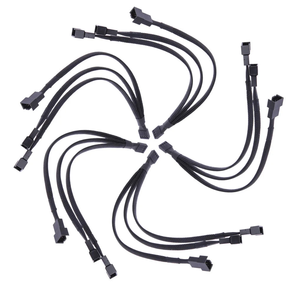 4-Pin 1-to-3 PWM Fan Power Splitter Cable for Desktop PC Fan Splitter Cable HIP