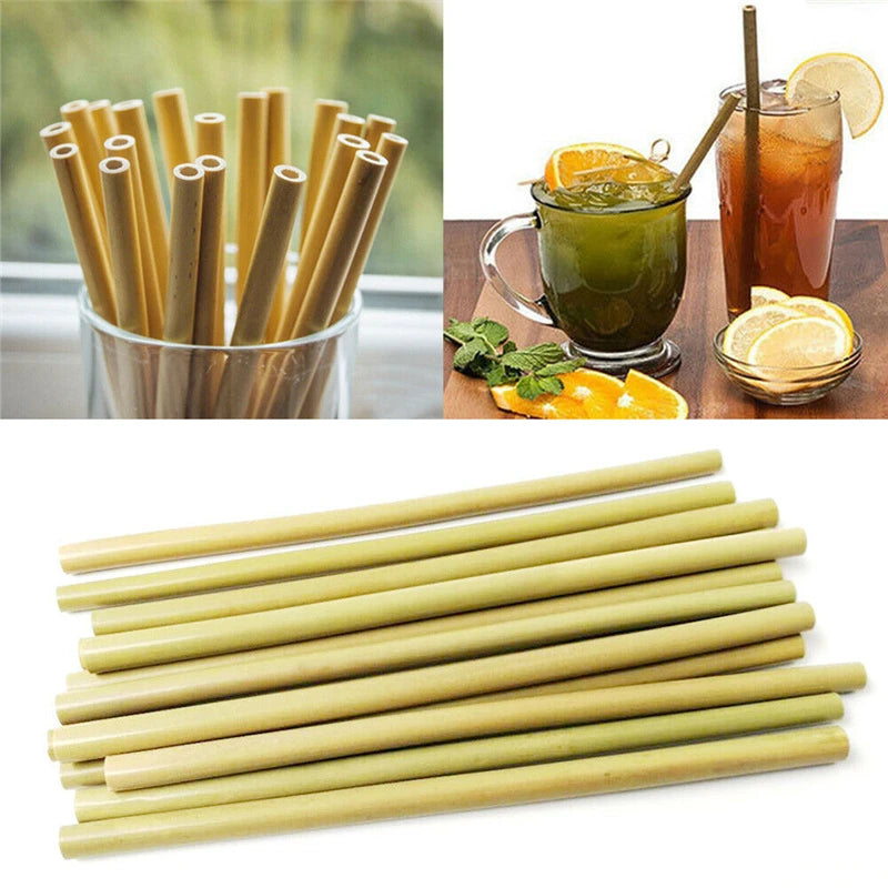 100-Pack 20cm Reusable Bamboo Drinking Straws – Eco-Friendly Reusable Bamboo Straws HIP