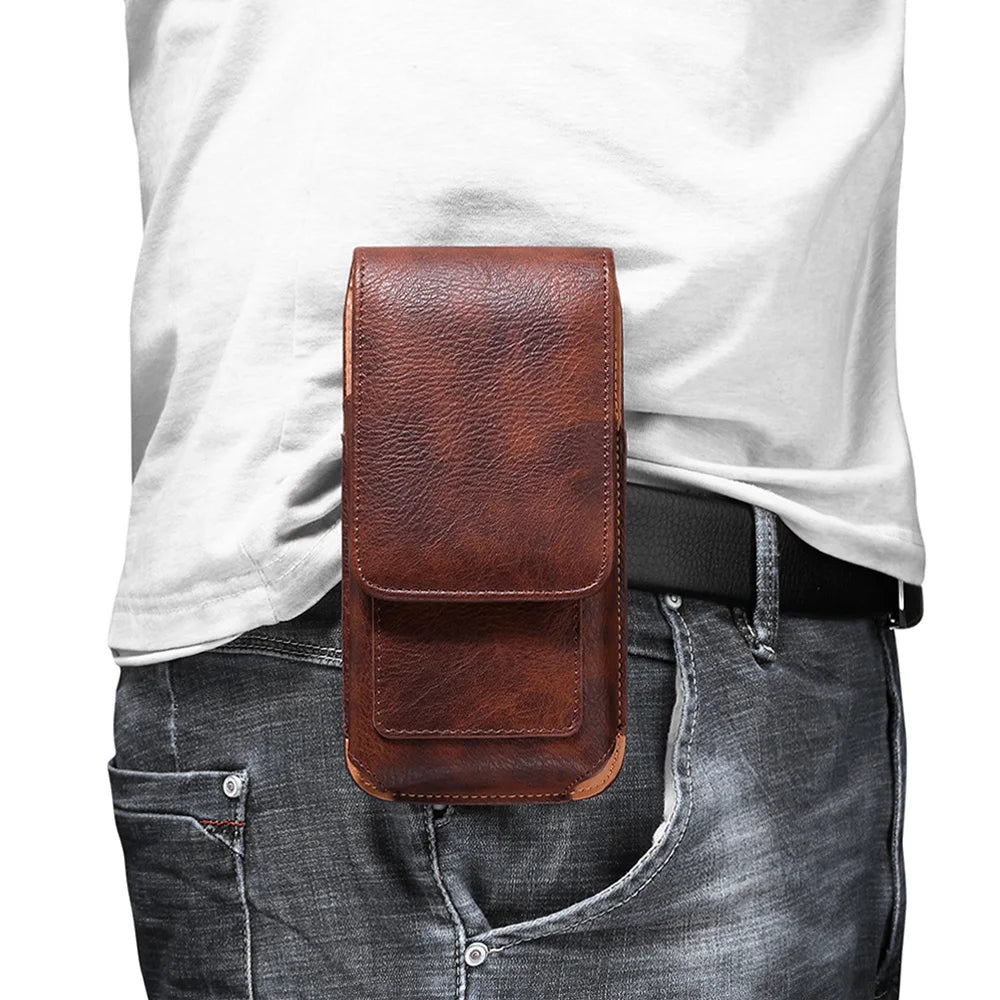 Universal Leather Belt Clip Phone Holster Pouch 3.5–6.3" Phone Belt Pouch HIP