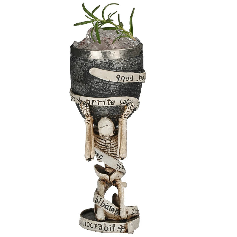 180ml Skull Tiki Mug – Resin & Stainless Steel Halloween Cup Novelty Tiki Mug HIP