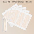 240pcs/5 Packs Gauze Mesh-Lace Double-fold Eyelid Sticker Transparent Self-adhesive Eyelid Tape Sticker HIP 02Lace-M-240Pcs