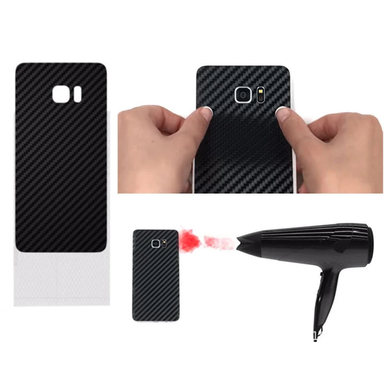 3D Carbon Fiber Phone Skin Wrap Sticker for Samsung Galaxy Phone Back Skin Sticker HIP