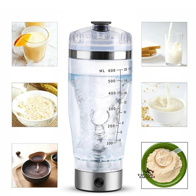 600ml USB Electric Shaker Bottle – Vortex Cocktail & Protein Mixer Electric Shaker Bottle HIP