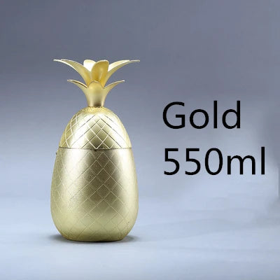 Pineapple Moscow Mule Stainless Steel Mug 400–900ml Cocktail Tumbler Mug HIP Gold 550ml 1pcs