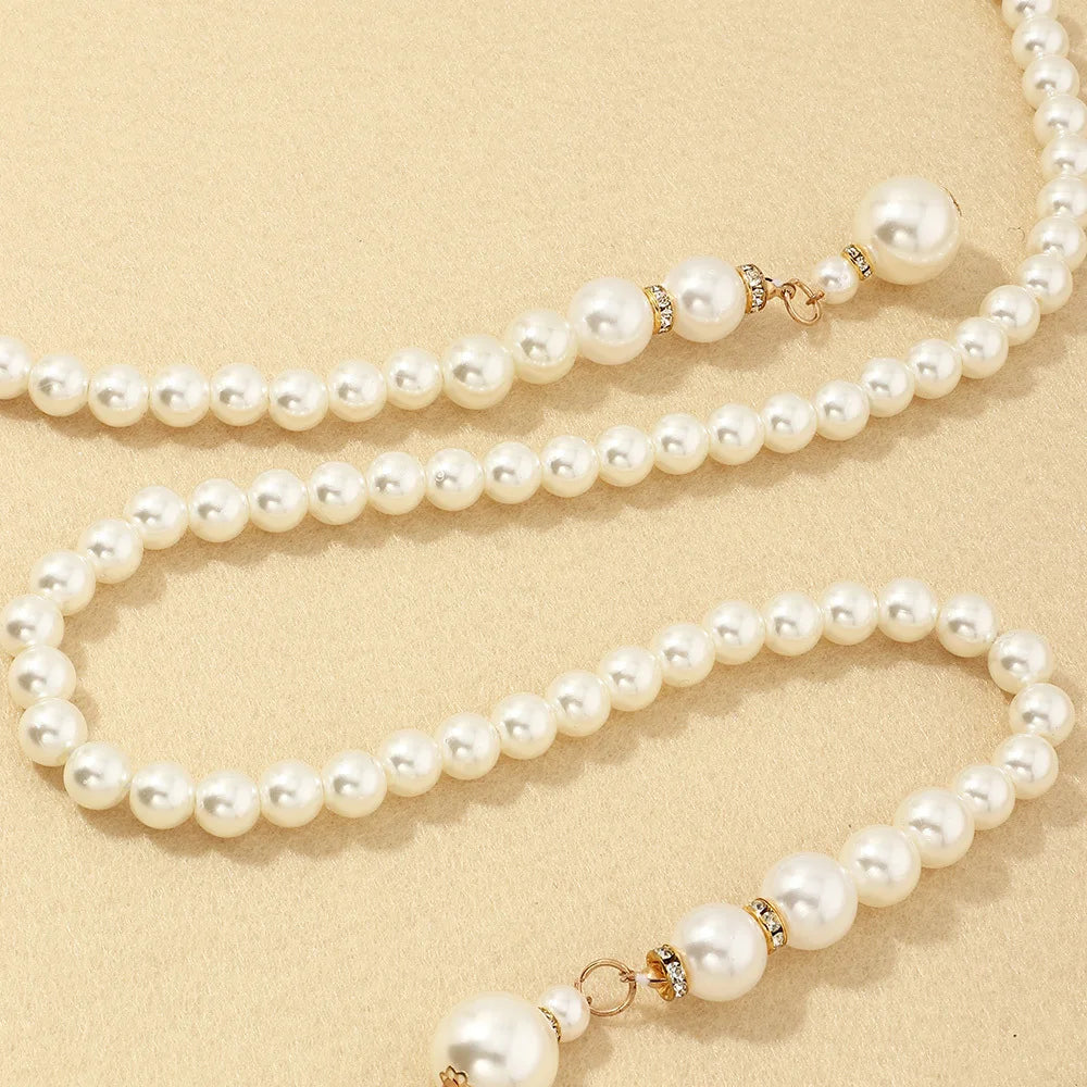 Women's Pearl Waist Chain Belt – Boho Body Jewelry for Dresses Pearl Waist Chain Belt HIP