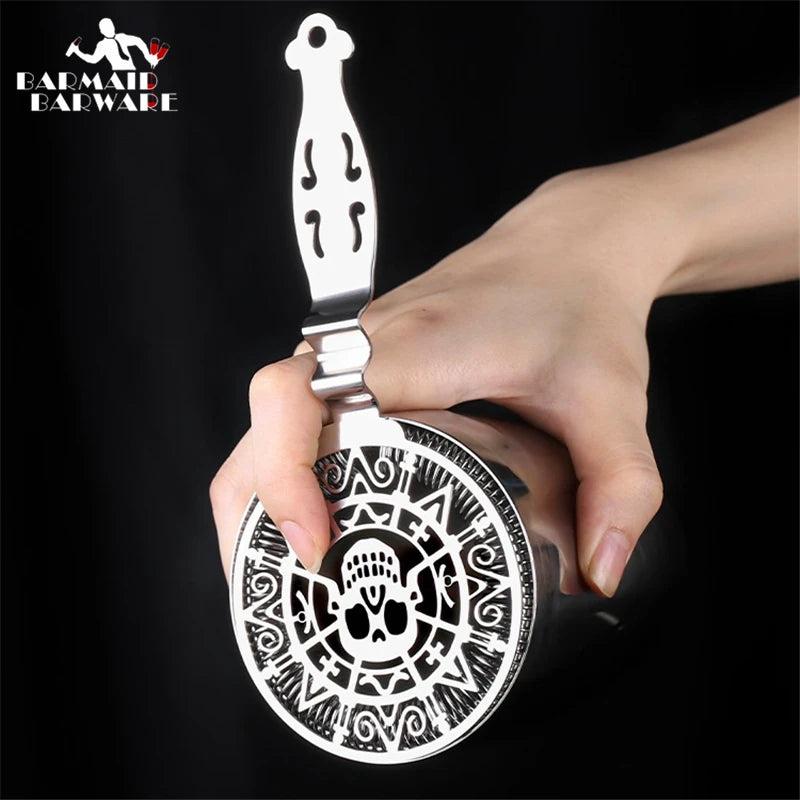 Skull Cocktail Strainer – Stainless Steel Sprung Bar Tool Cocktail Bar Strainer HIP