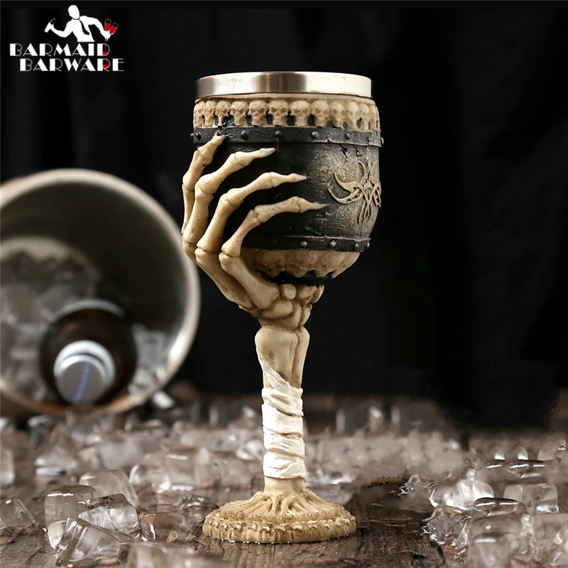 180ml Skull Viking Resin Beer Mug – Halloween Tiki Cup Novelty Beer Mug HIP