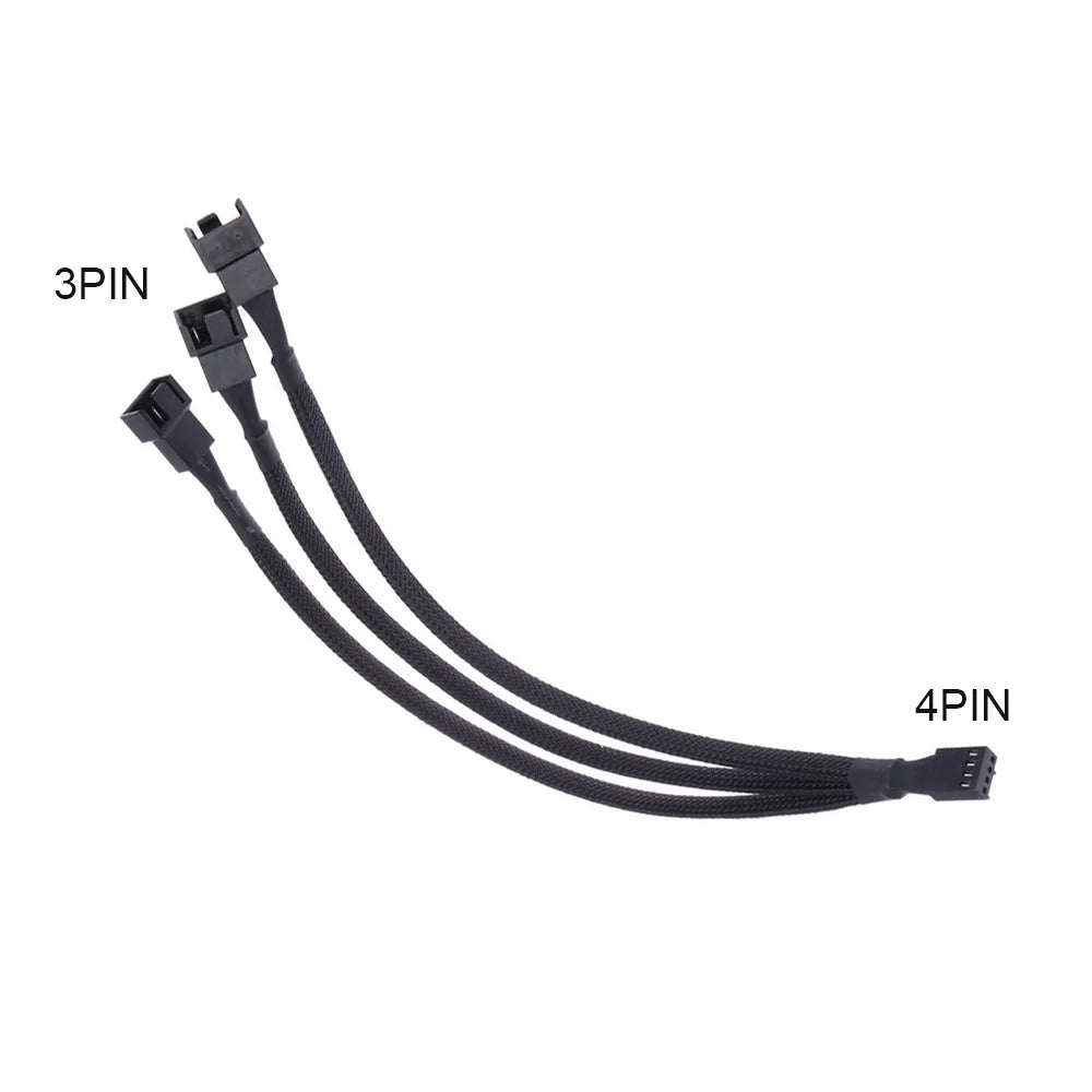 4-Pin 1-to-3 PWM Fan Power Splitter Cable for Desktop PC Fan Splitter Cable HIP