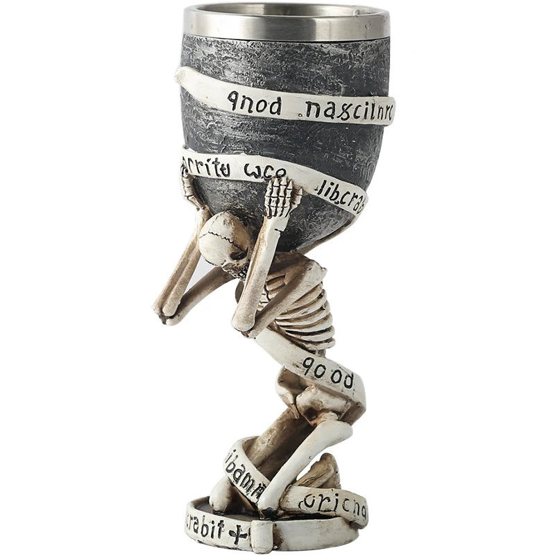 180ml Skull Tiki Mug – Resin & Stainless Steel Halloween Cup Novelty Tiki Mug HIP