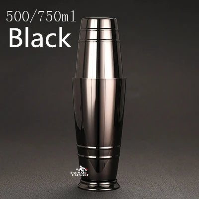 Stainless Steel Boston Bar Shaker 500/750ml | Cocktail Mixer Cocktail Shaker HIP Black