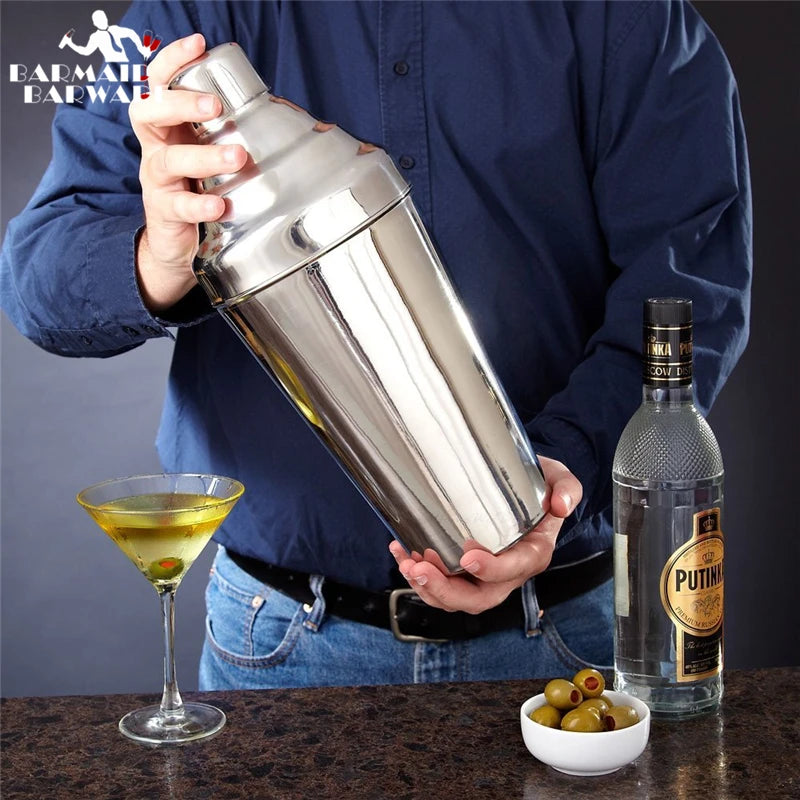 1.8L Boston Cocktail Shaker 3-Piece Set – 304 Stainless Steel Cocktail Shaker Set HIP