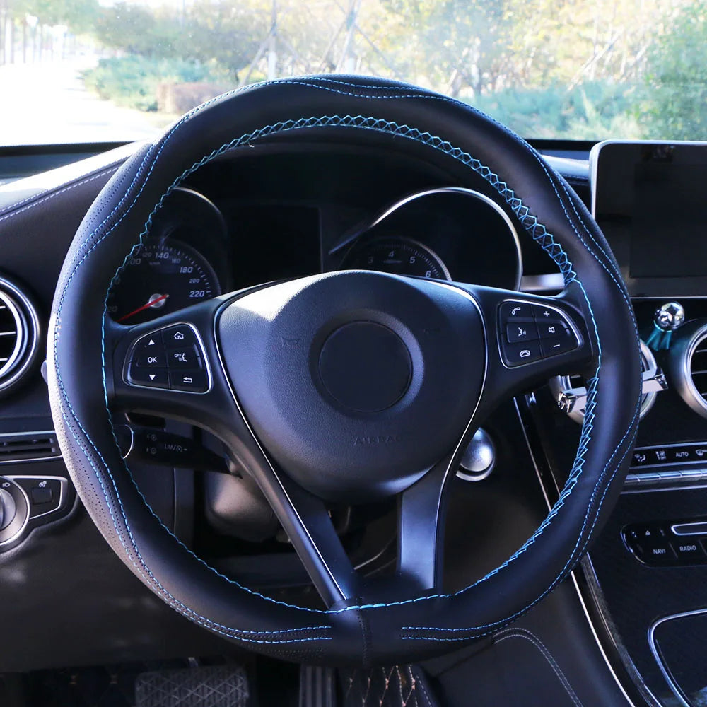 Universal 38cm Anti-Slip Microfiber Steering Wheel Cover Steering Wheel Cover HIP