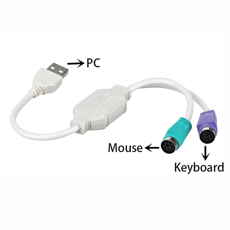 OULLX USB to Dual PS/2 Adapter Cable – Keyboard & Mouse USB PS/2 Adapter Cable HIP