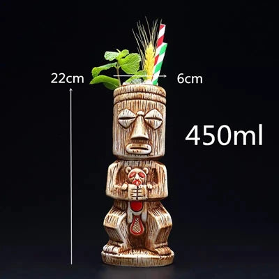450ml Ceramic Tiki Mug – Porcelain Beer & Cocktail Cup