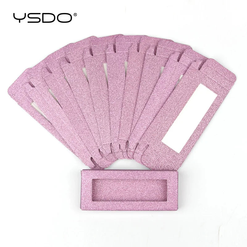 YSDO Wholesale Eyelash Boxes 50 PCS Packing For Lashes Blank Box Multi-Color Paper Eyelashes Case Makeup Flash Package Cilios HIP