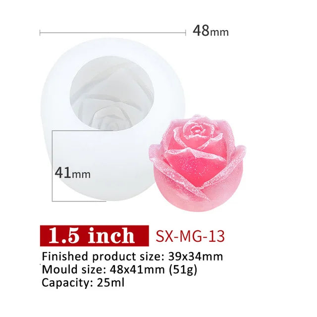 3D Rose Silicone Ice Cube Mold – Whiskey & Cocktail Maker Silicone Ice Mold HIP 1pcs 25ml