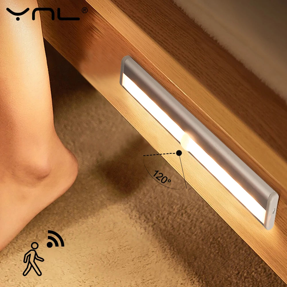 10 LED PIR Motion Sensor Wireless Night Light | Cabinet & Stair Motion Sensor Night Light HIP Cold White