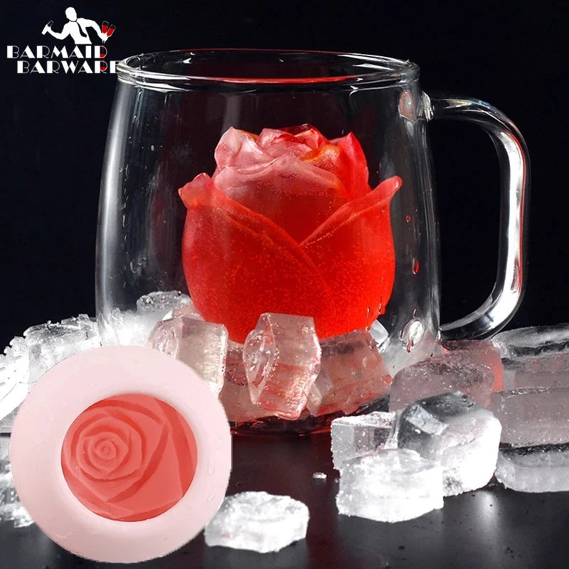 3D Rose Silicone Ice Cube Mold – Whiskey & Cocktail Maker Silicone Ice Mold HIP