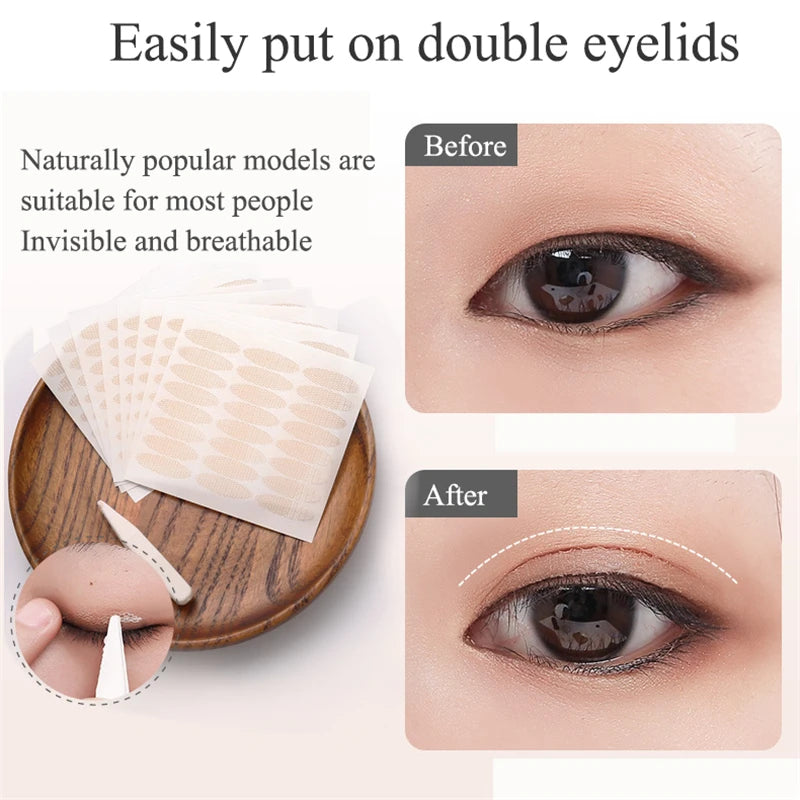 240pcs/5 Packs Gauze Mesh-Lace Double-fold Eyelid Sticker Transparent Self-adhesive Eyelid Tape Sticker HIP