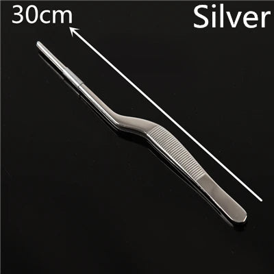 Stainless Steel Kitchen & Bar Tweezers – Food Tongs 14–30cm Kitchen Tweezer Tongs HIP 1pcs Silver 30cm
