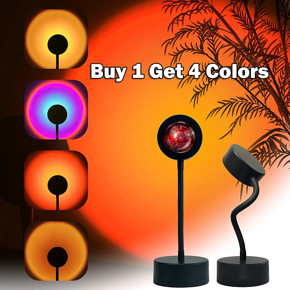 USB Sunset Lamp Sunset Projector Mood Light Living Room Bedroom Night Light Room Decor Bar Atmosphere Photography Background HIP