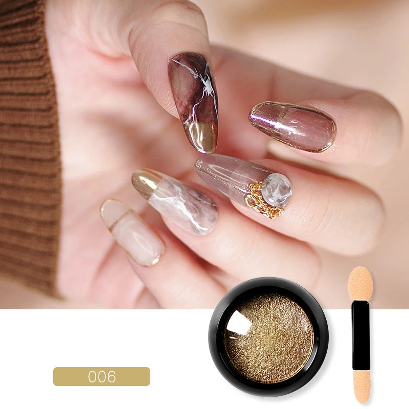 1g/box Transparent Nail Glitter Mirror Aurora Neon Powders Dust Chameleon Nail Art chromium Pigment Dipping Powder Decoration HIP 006