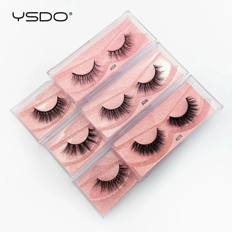 YSDO 1 Pair Cross Mink Eyelashes Soft Real 3D Lashes Maquiagem False Eyelashes Dramatic Wispy Lashes Makeup Cilios Faux Cils HIP