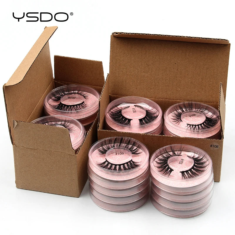 4/10/20/50/100 PAIRS Wholesale Eyelashes Natural Soft Mink Eyelashes 3D Mink Lashes Volume Cilios Makeup Faux Cils In Bulk HIP