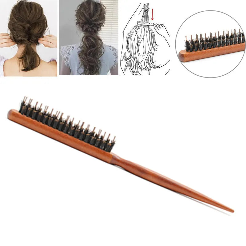 Professional Salon Teasing Back Hair Brushes Wood Slim Line Comb Hairbrush Extension Hairdressing Styling Tools DIY Kit 1 PCS HIP
