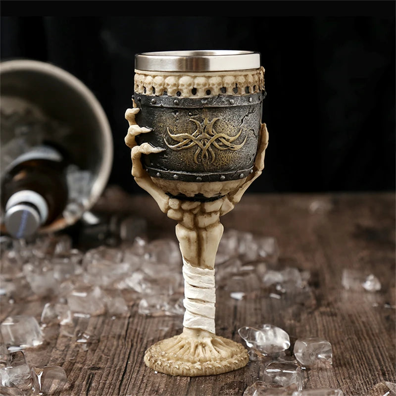 180ml Skull Viking Resin Beer Mug – Halloween Tiki Cup Novelty Beer Mug HIP