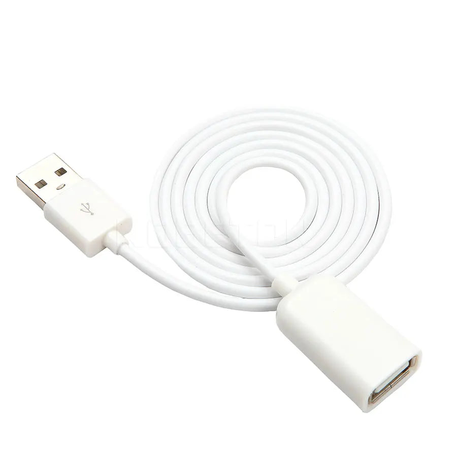 USB 2.0 A Male to Female Extension Cable – 1M 480Mbps USB Extension Cable HIP WHITE 1m