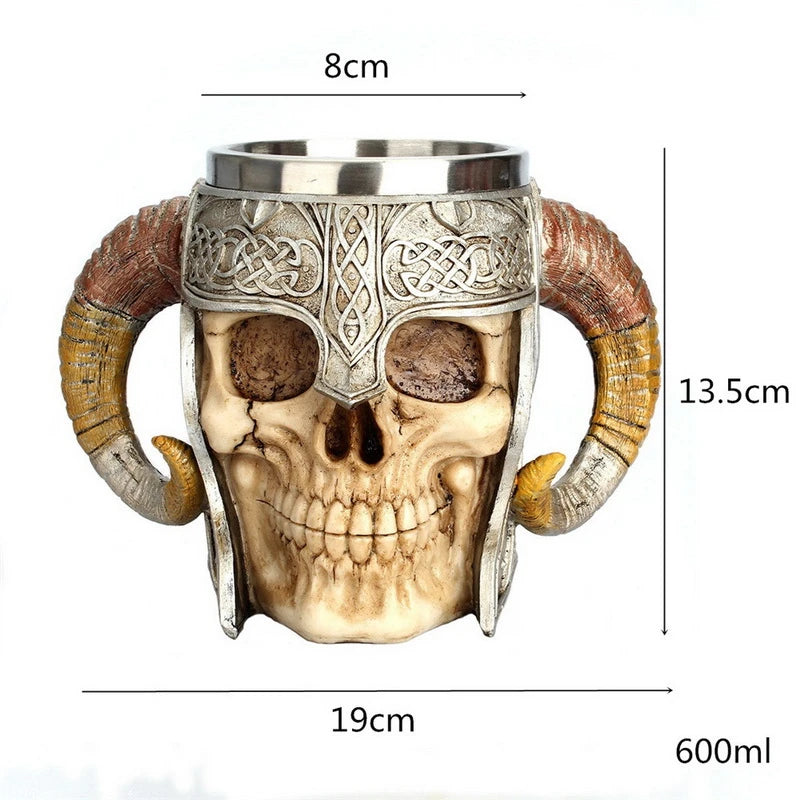 600ml Viking Skull Ceramic Tiki Mug – Coffee & Tea Cup Novelty Ceramic Mug HIP
