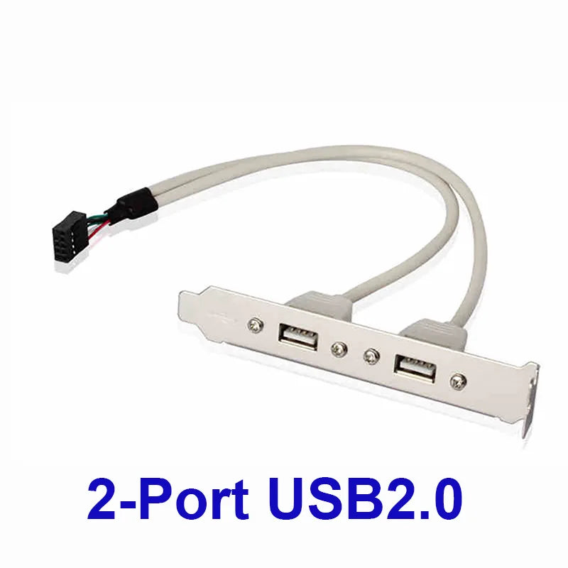 OULLX USB 2.0 9-Pin Motherboard Expansion Bracket Cable Adapter USB Expansion Adapter HIP 2 Port USB 0.3m