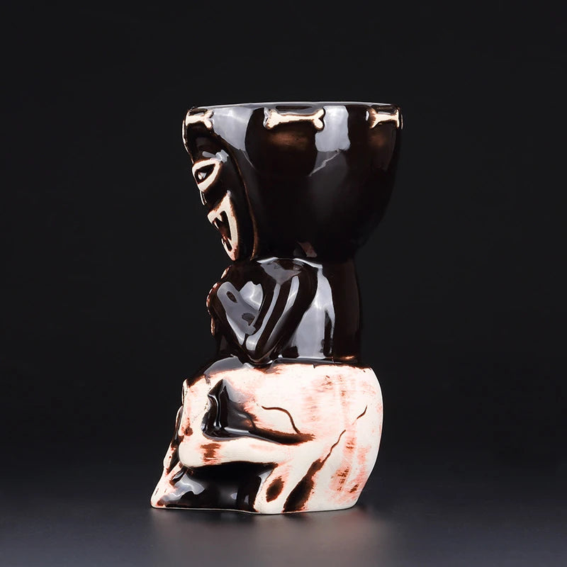 550ml Skull Ceramic Tiki Mug – Hawaiian Cocktail Cup Ceramic Tiki Mug HIP