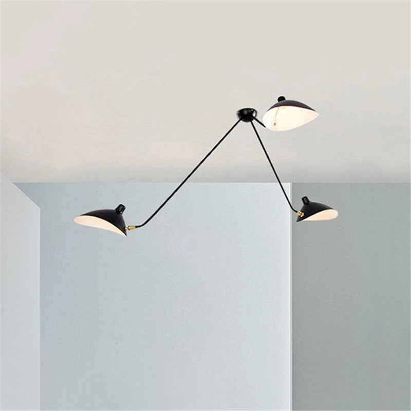 Nordic Post-Modern Swing Arm Ceiling Lamp – 3-Light Iron Ceiling Light Fixture HIP