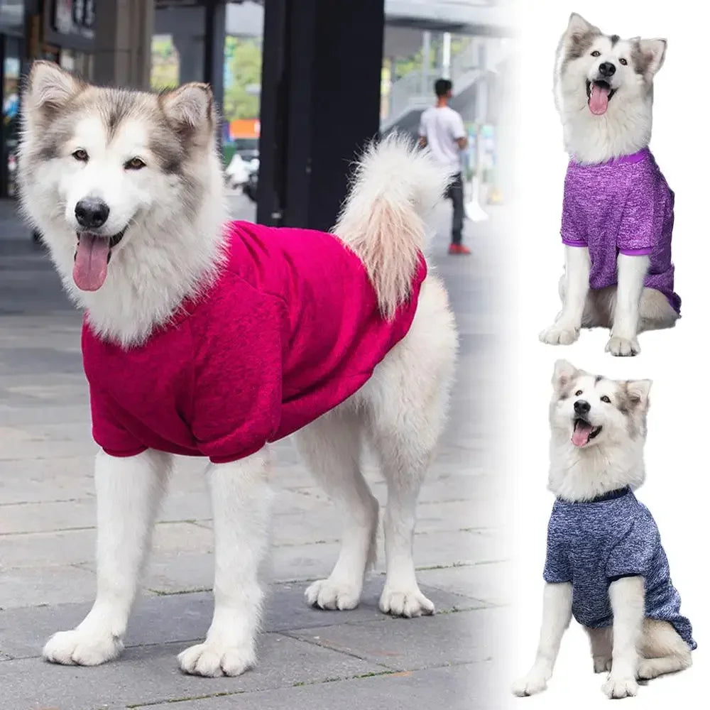 Dog Clothes for Big Dogs Fleece Dog Hoodies Soft Warm Costume Pet Dog Vest Golden Retriever Collie Labrador Large Dog Jacket HIP