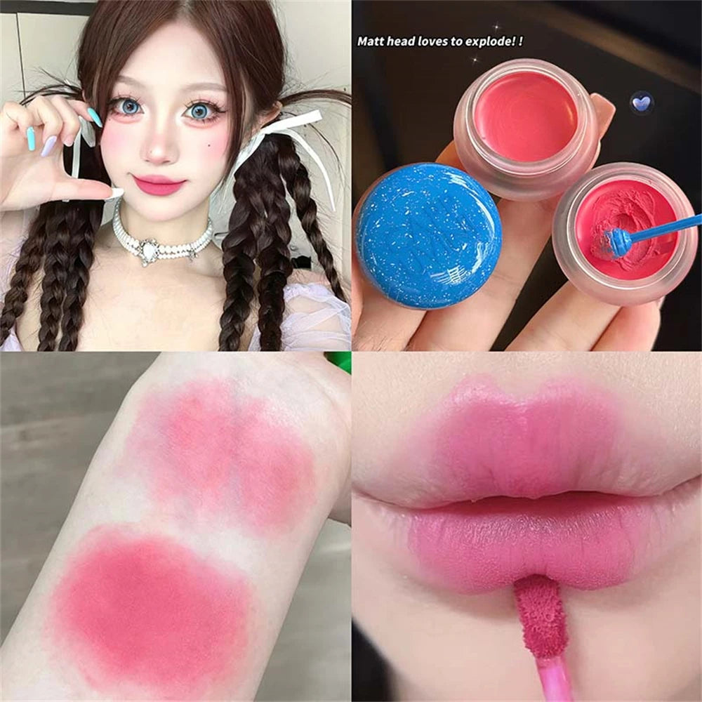 Slightly Drunk Rose Canned Lip Mud Mist Lipstick Moisturizing Velvet Matte Mousse Solid Lip Gloss Rouge Cream Tint Lips Makeup HIP