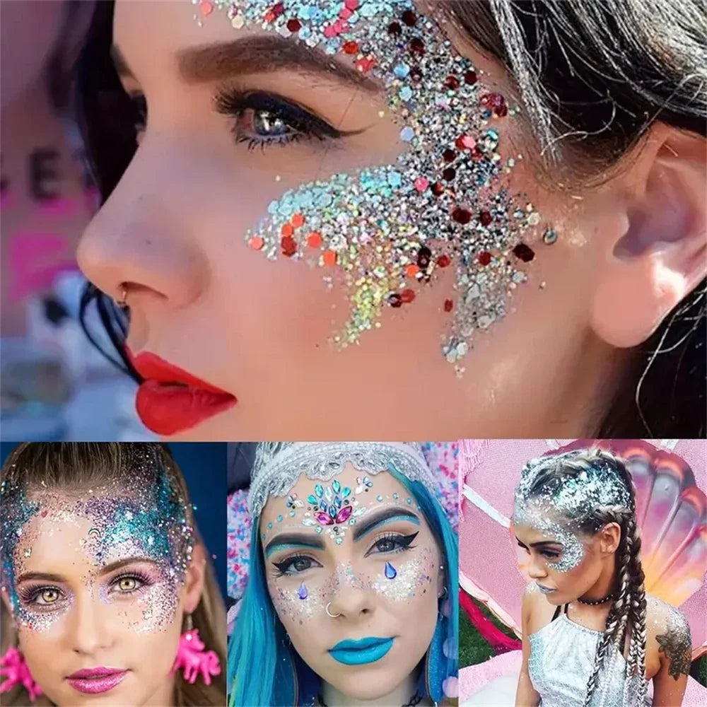 Mermaid Sequin Body Glitter Gel – Festival & Party Shimmer Body Glitter Gel HIP
